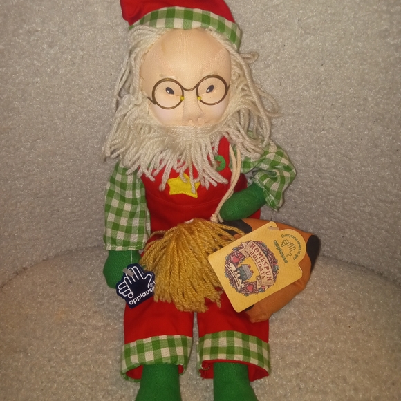 Applause Plush Homespun Holidays  Farmer Santa 1994 NWT 15" - Picture 5 of 5